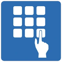 Icon home touching keyboard